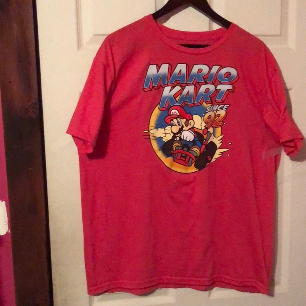 Mario Kart Super Mario Pink Graphic T-Shirt Mens XL